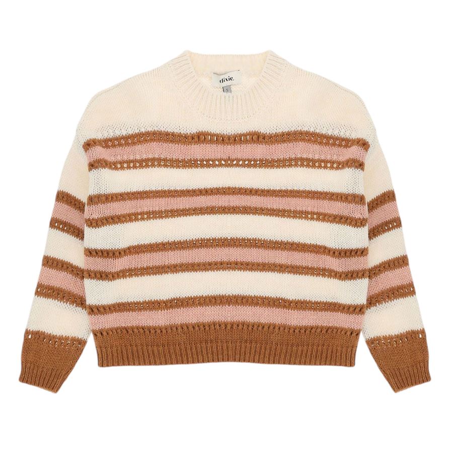 Pullover bambina traforato fantasia rigata Dixie | NB05/231G1850